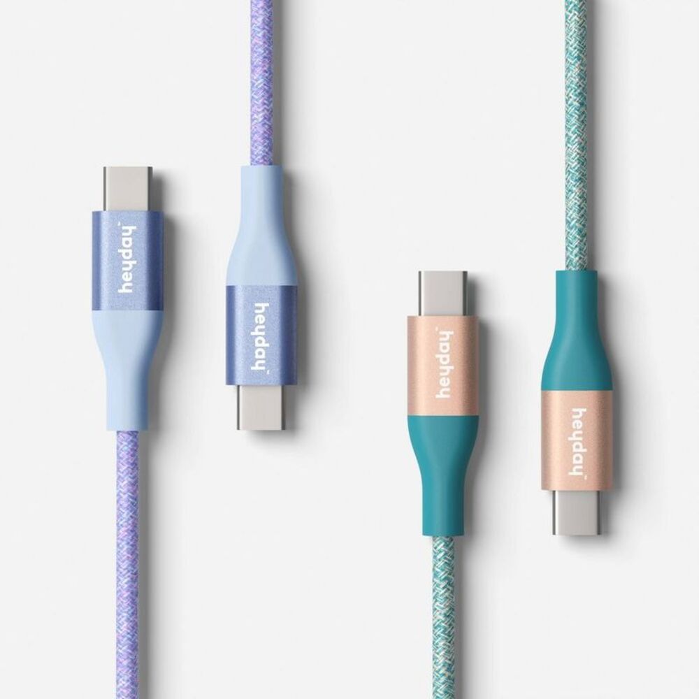 10ft USB-C to USB-C Braided Cable 2pk - heyday Deep Sage Peri-Blue